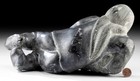 Big Vintage Signed Tuukak Kiatainaq Inuit Soapstone Carving Of Seal Hunter 11 In