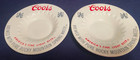 Vtg Pair Coors Light Beer Ceramic Round Ashtrays