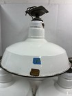 3 Vintage Wheeler 16   Porcelain Industrial White Barn Light  Gas Station Light