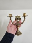 Vintage Brass Candelabra Shalom Jerusalem Israel Judaica Sabbath Candle Holder