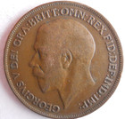 1918 Kn Great Britain Penny - Rare Type Coin - Free Ship - Britain Bin 18