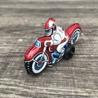 Vintage  Tin  Litho Friction Toy Racing Motorcycle Made In Japan 1950s See Notes