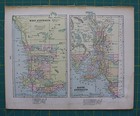 West South Australia New Zealand Vintage Original 1899 Cram s World Atlas Map