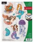 Bucilla  sea Princess  Felt Christmas Ornaments Kit Mermaid Tropical Beach 6 New