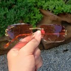 Cartier Custom Sunglasses Gold Big C Ct0092o Diamond Cut Lenses Vintage Glasses