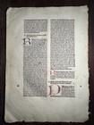 Rare 1482 Incunabula Bible Leaf     Nicolaus De Lyra Commentary     Romans 1