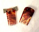 Vintage Hair Combs In Faux Tortoise Shell   Set Of 2