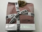 Steve Madden Hat   Scarf Set Women   s Blush Hat    Blush Plaid Scarf One Size Nib