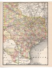 Texas With Counties Cities Railroads   Gulf Coast Dated 1886 Fine Antique Map