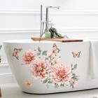 Dahlia Flower Butterfly Wall Stickers  Daisy Peony Floral Art Wall Light Pink