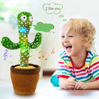 Dancing Cactus Toy Repeat Talking Singing Led Glow Interactive Plush Toy For Kid