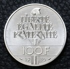 1986 France 100 Francs Piedfort Silver Coin - Km  P972 - Statue Of Liberty
