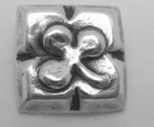 Vtg Taxco Mexican Sterling Silver 980 Small Square Clover Buttons Single 27035
