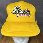 Nos Vintage Stroh   s Fired Brewed Beer Patch Snapback Mesh Trucker Hat Cap Yellow