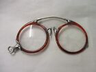 Vintage 14k White Gold Faux Tortoise Pince Nez Spectacles