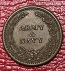 1861 - 1865 Civil War Token  Union Shield  Army Navy  Tough To Find  Nice Au 