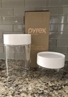 Vintage Pyrex Stack    n    See 4pc Canister Set White Lids Original Box 16oz   48oz