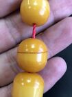 Antique Miscky Butter Scotch Yellow Amber Bakelite Islamic  Prayer 33 Beads 125g