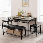 4-person Dining Table Set W  Bench   Stools Modern Kitchen Table For Small Space