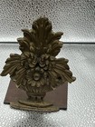 Vintage Victorian  Cast Iron Brass Color Flower Bouquet Door Stop Book End