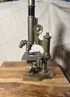 Rare Antique E  Leitz Brass Microscope - Bausch And Lomb Lens