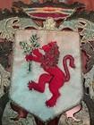 Antique Red Lion Heraldic Coat Of Arms - De Leon Family Crest