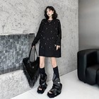 Japanese Women Street Style Long-sleeved Loose Blouse Dress