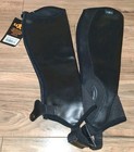 Saxon Syntovia Equestrian Half Chaps Black Size Small New  