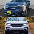 For 2019-2022 Honda Pilot Lower   Upper Textured Garnish Front Bumper Trim Black