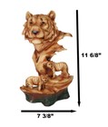 Large Bengal Tiger Bust Statue 11 75 tall Faux Wood Resin Tiger Family In Jungle
