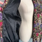 Vintage 100  Silk Rose Floral Animal Print Bomber Jacket Size Medium M