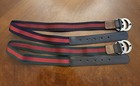 Set Of 2 Gucci Web Stripe Haenn Interlocking G Belt Kids Size L Italy 24 5-27 5