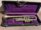Frank Holton Cornet   Case Elkhorn Wis Silver Plate Antique Vtg