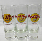 Lot Of 6 Hard Rock Cafe Shot Glasses Cancun Miami St Thomas Tokyo Orlando