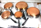 Revere Ware Pre-1968 Copper Bottom Pot Fry Pan Skillet 6 7 8 9 10   Lids Rare Si