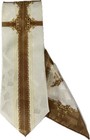 Fratello Boys Tie Hanky Set Cream Gold Yellow Beige Polyester 3 75  Wide 58 