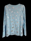 Lands End Womens Long Sleeve Top  Blue W  Snowflakes  S  M  L  Nwt  Ships Free