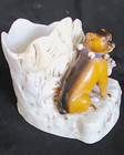 Antique German Porcelain Match Striker   Cigarette Holder Cat   Dog Figurene