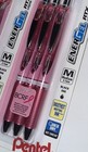 Lot Of 21  Pentel Energel Rtx Liquid Gel Pens 0 7mm Medium Black Ink Pink Ribbon