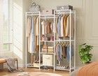  Wardrobe Closet  4 Hanging Spaces Portable Clothes Rack free Large White