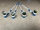 Fits Breyer Traditional   Classic-trot Pole Set - Blue   White With 4 Pots - New