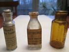 3 Antique Labeled Medicine Bottles