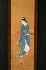 Japanese Hanging Scroll Art Painting  beauty  Seika Inoue Antique Kakejiku