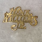 Vtg Hank Williams Jr Pinback Lapel Pin Country Western Music Gold Tone Script