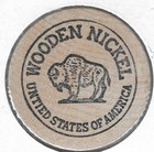 1976  Wayne  Ohio Bicentennial Celebration  Token coin  Buffalo Wooden Nickel