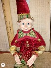Christmas Posable Elf Pixie Doll Faries Hobby Lobby Wire Frame Shelf Sitter