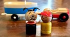 Vintage 1968 Little People  685 Car   Boat Set Wood Straight-body Dog   Boy