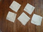 5 Vintage White Bridal Hankies  Lot Of 5  Linen Cotton  Lace Trim  Nice  