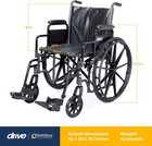 Lightweight Folding Wheelchair  Silver Frame  Black Seat