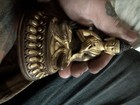 Antique Handmade Tibetan Buddhist Statue Gilded With Gold Copper Brass 6 In